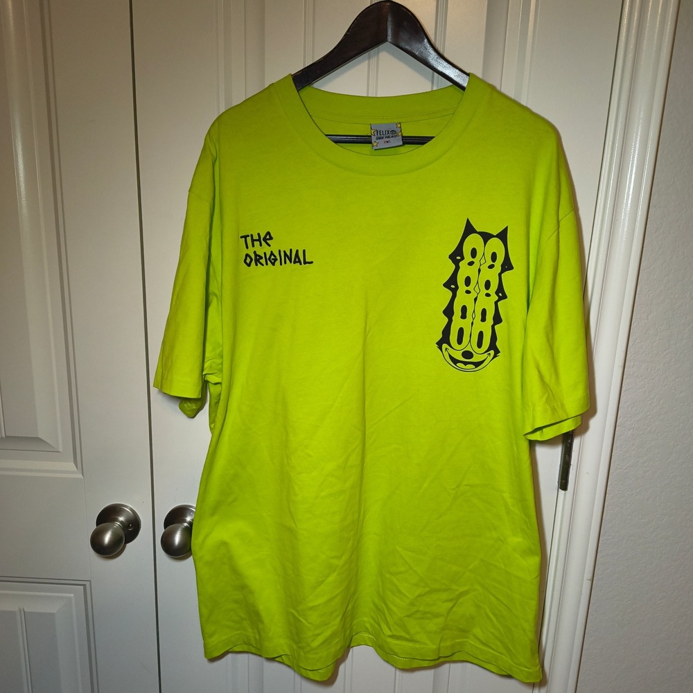 Felix the Cat Shoe Palace Neon Green 8 Ball Graphic T-Shirt Mens 2XL XXL